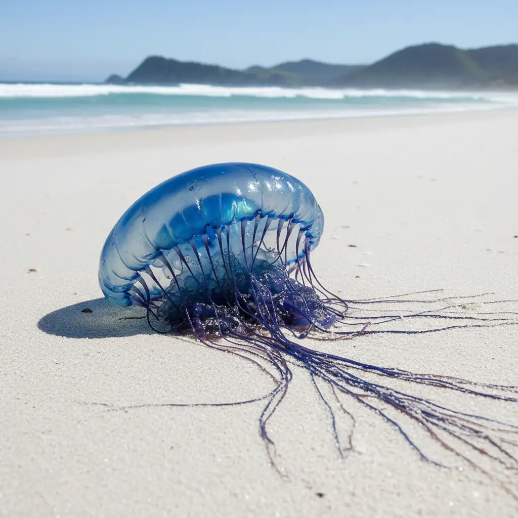 Blue Bottle Jellyfish on NZ Beach