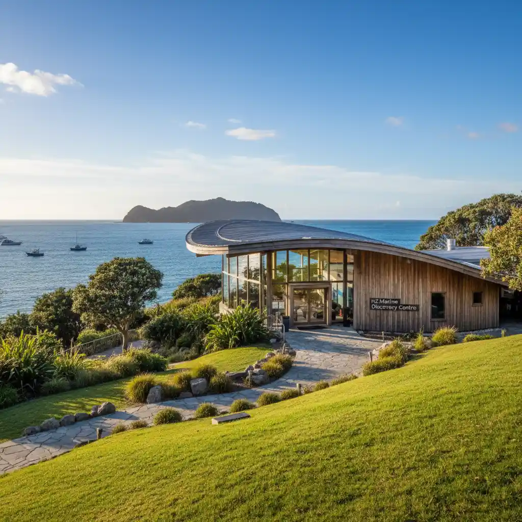 Exterior view of the NZ Marine Discovery Centre at Goat Island