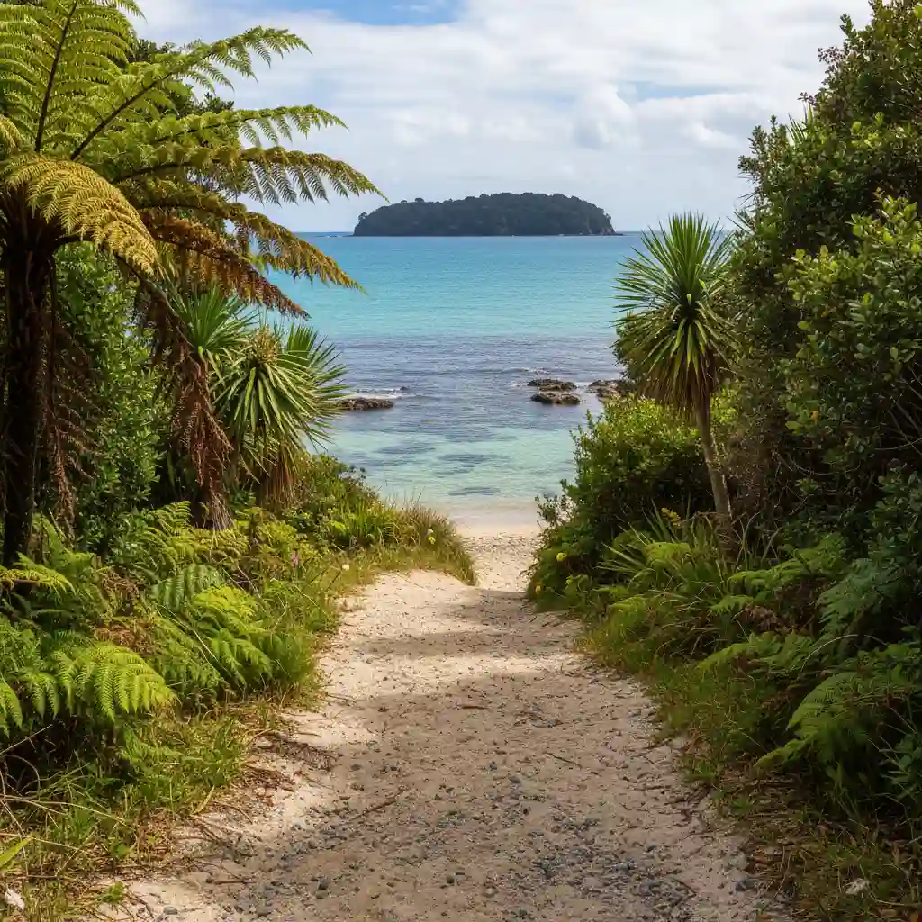 Goat Island Marine Reserve beach entrance and pathway