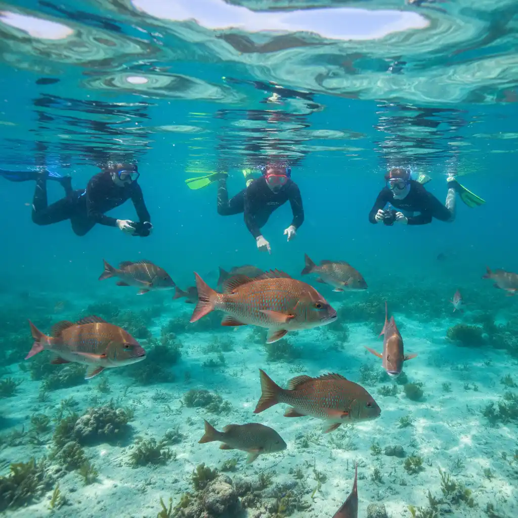 Snorkeling with snapper at Goat Island NZ