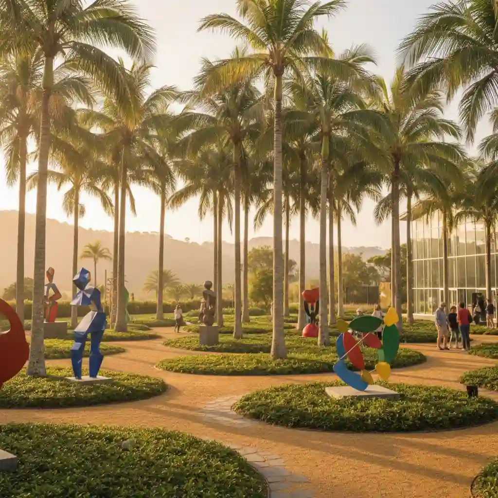 The Palm Garden at Sculptureum with contemporary art