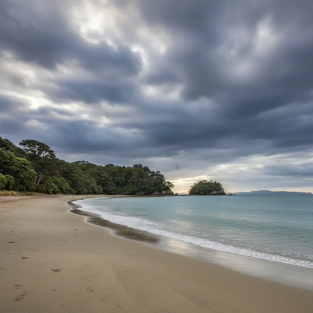 Empty beach at Goat Island Marine Reserve during winter months