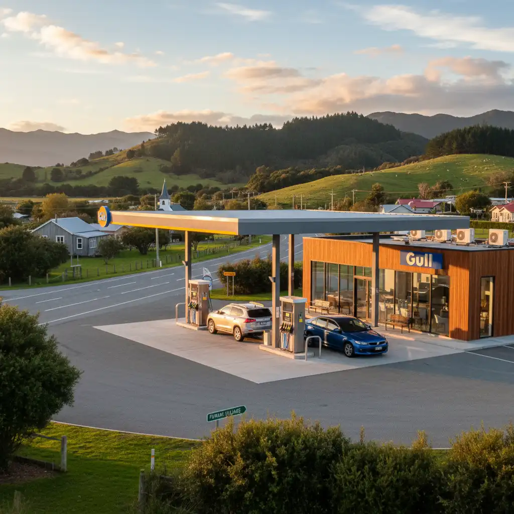 Gull petrol station in Matakana village
