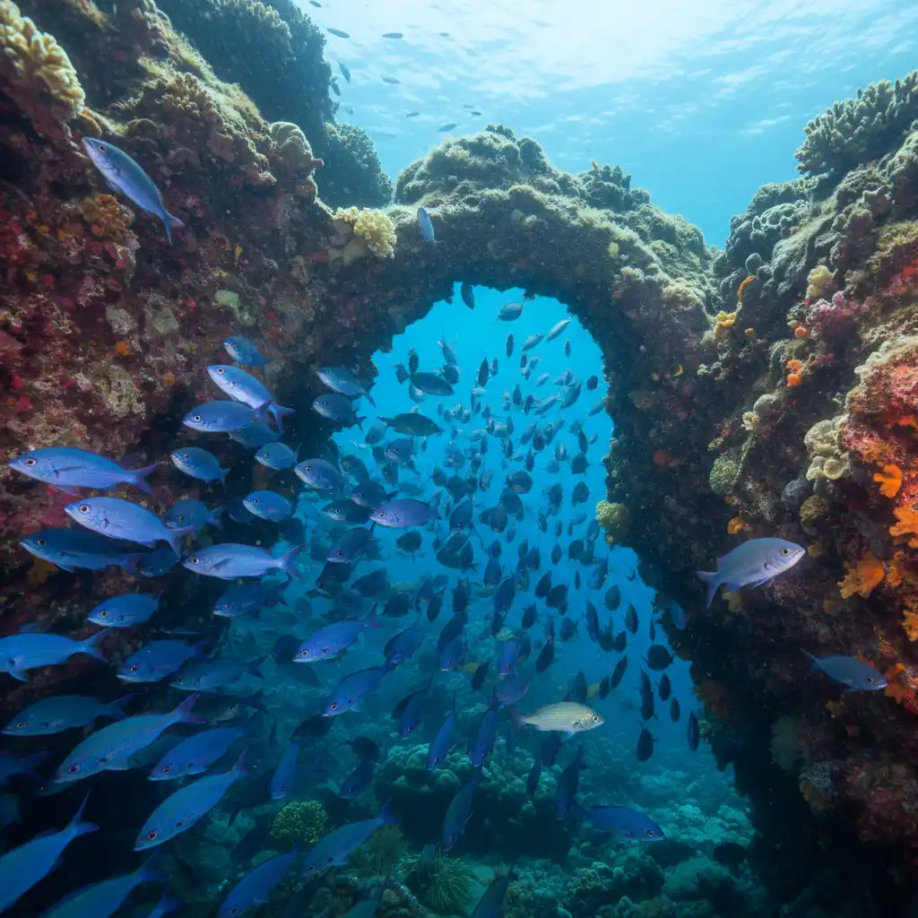 School of Blue Maomao in NZ marine reserve