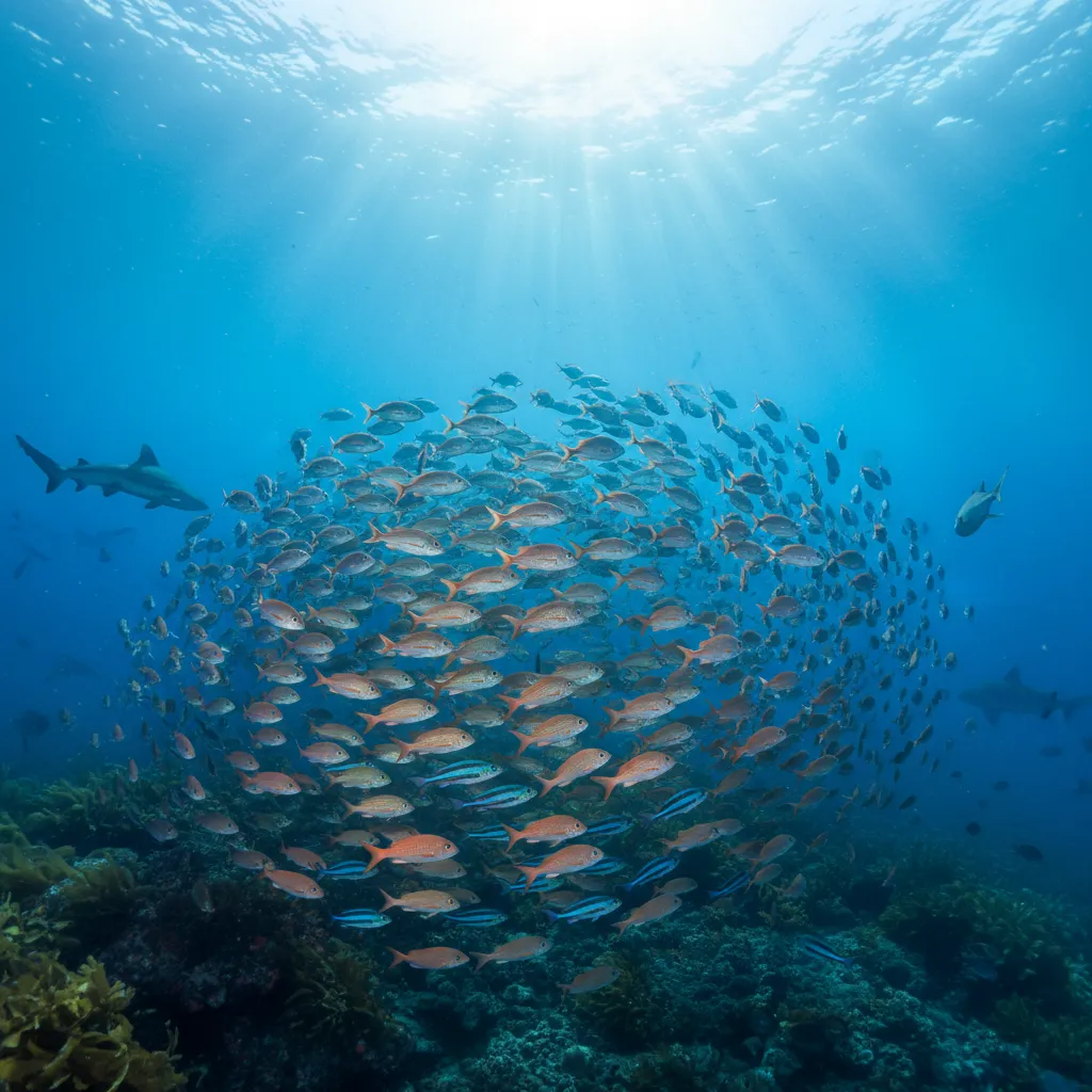 School of Snapper and Blue Maomao at Goat Island Marine Reserve