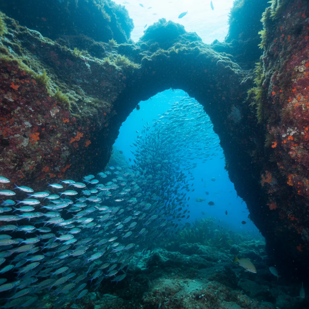 School of Blue Maomao at Poor Knights Islands