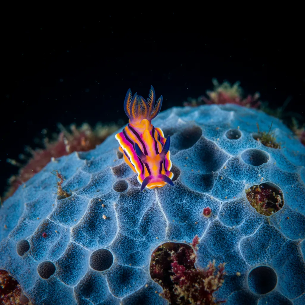 Macro photography of a Jason's Mirabilis nudibranch in NZ
