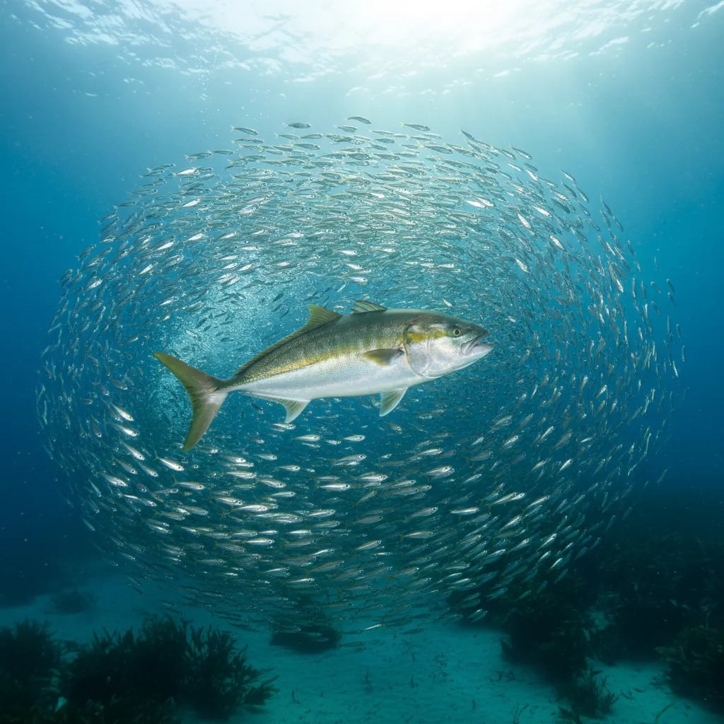 Kingfish hunting in NZ waters captured on action camera