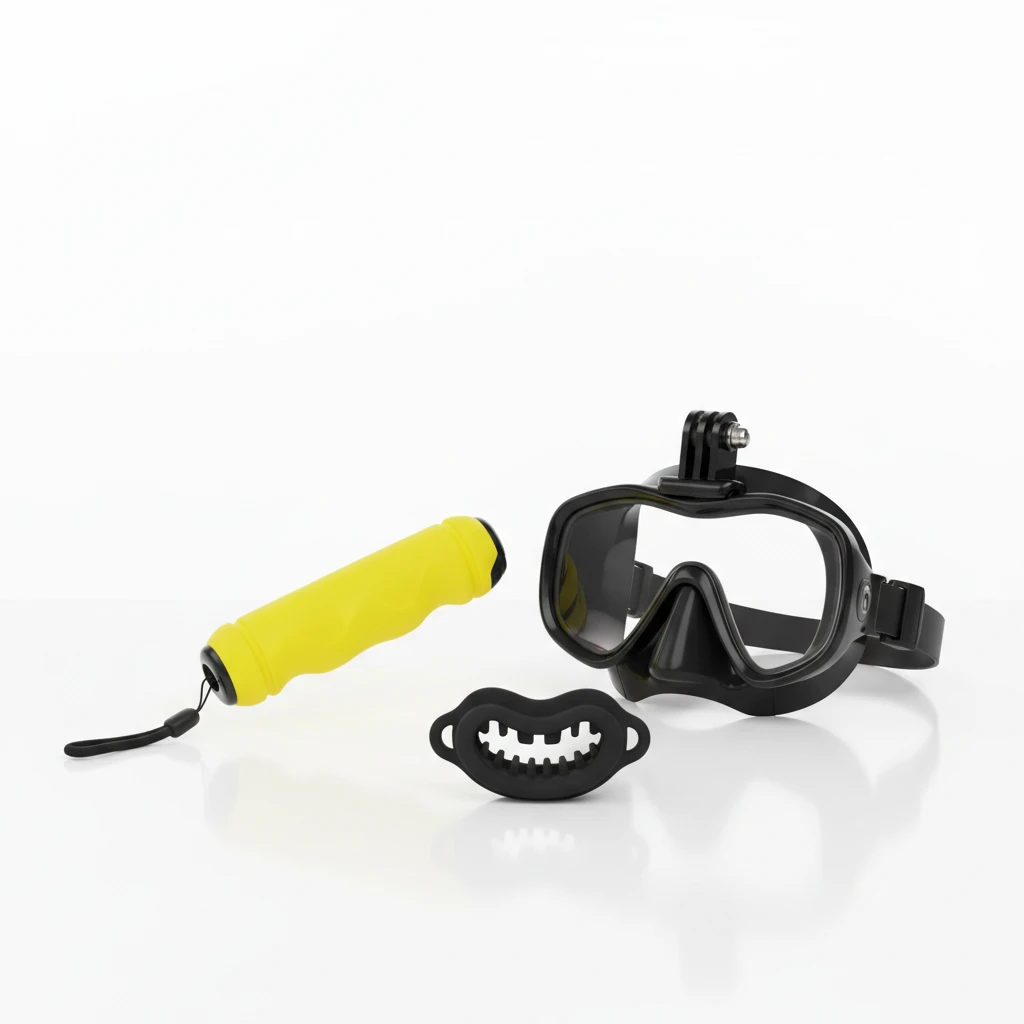 Action camera mounts for snorkeling