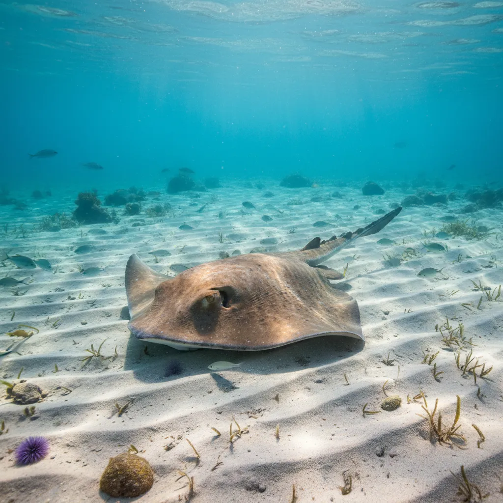 Short-tail stingray at Goat Island Marine Reserve