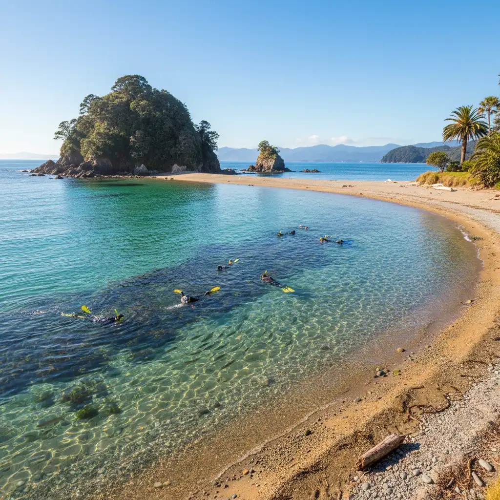 Snorkelers enjoying the water at Goat Island Marine Reserve NZ