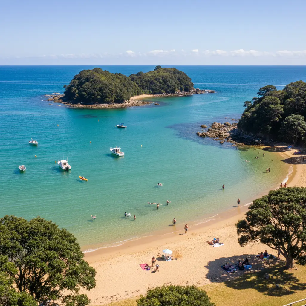 Goat Island Marine Reserve beach and channel view