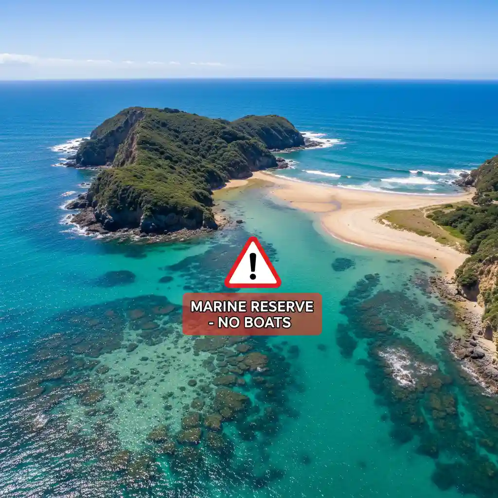 Aerial view of Goat Island Channel danger zone