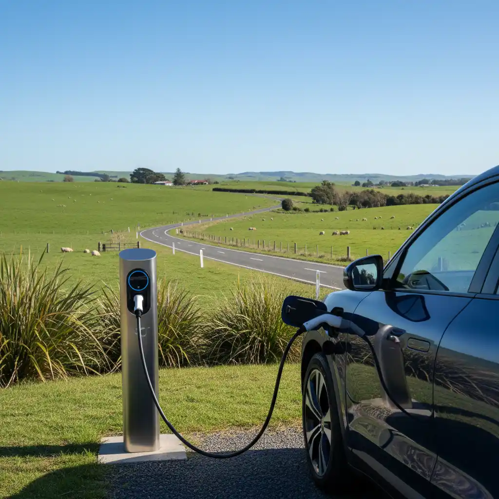 Electric vehicle charging station near Warkworth