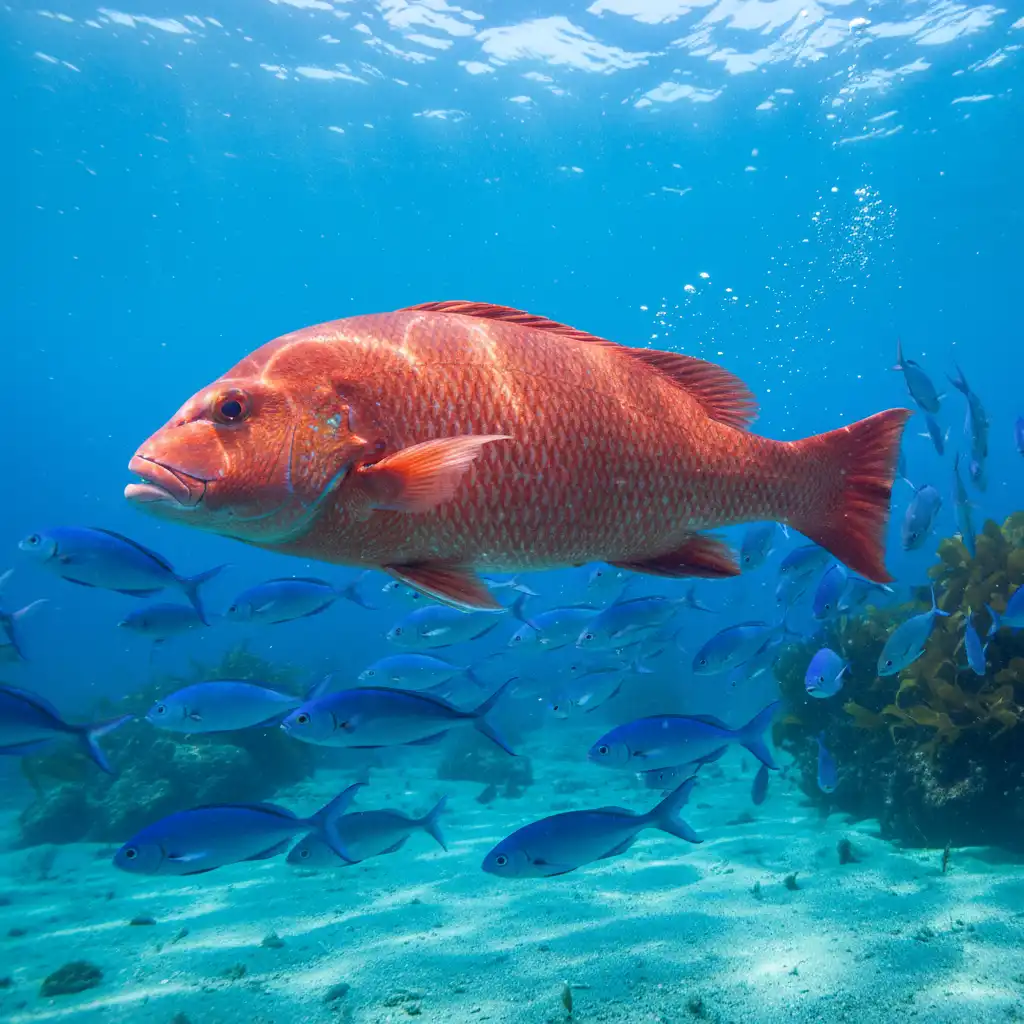 Large Snapper and Blue Maomao fish in the Goat Island Marine Reserve