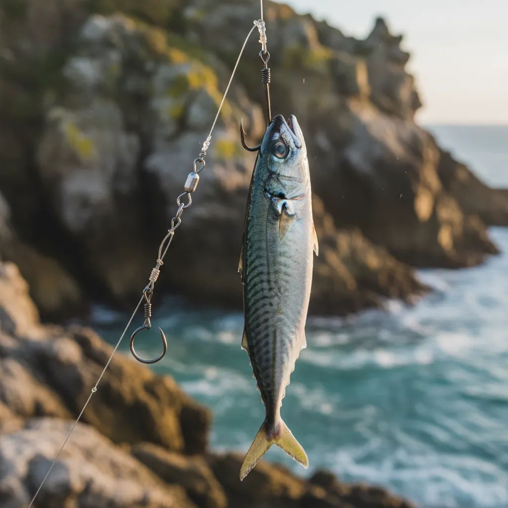 Rigged bait for fishing near Leigh