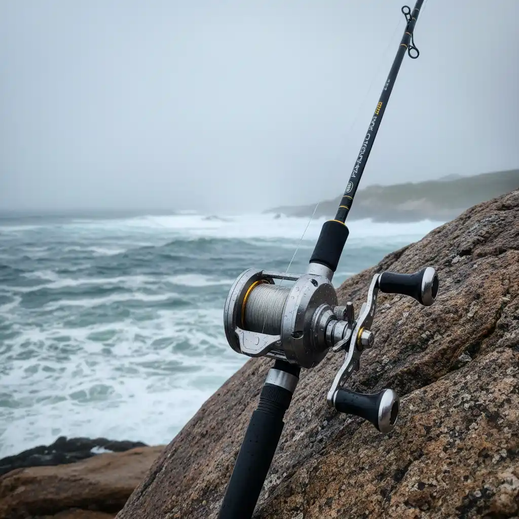 Winter straylining setup on the rocks