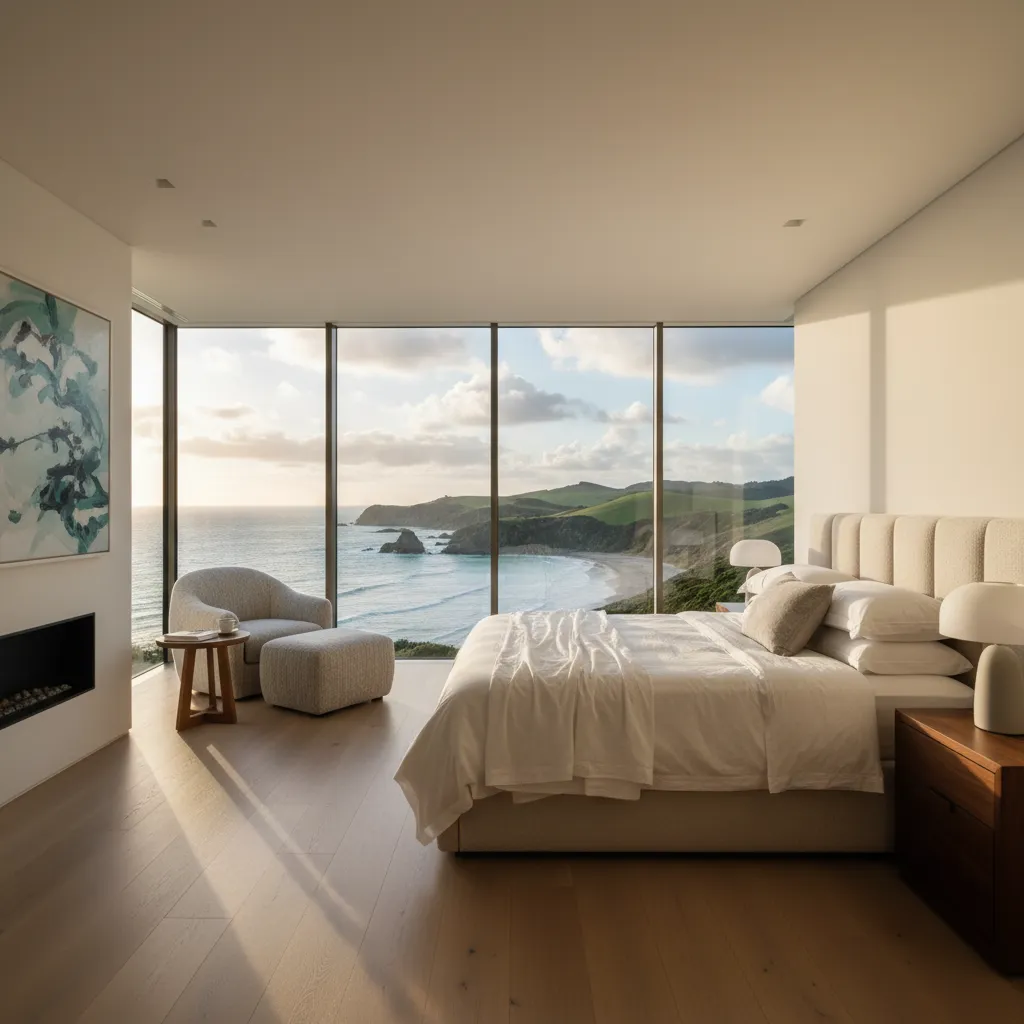Luxury accommodation interior on the Matakana Coast