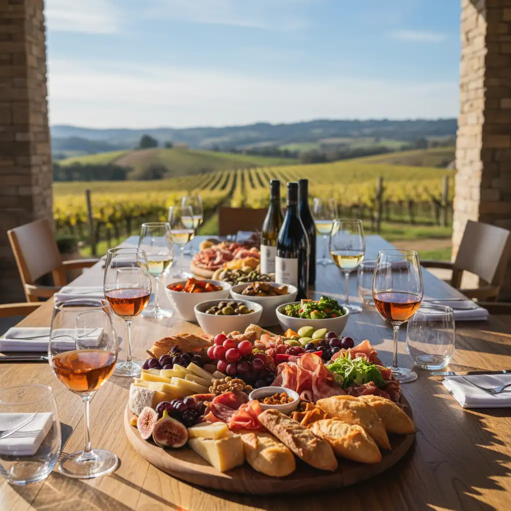 Vineyard lunch spread at Brick Bay