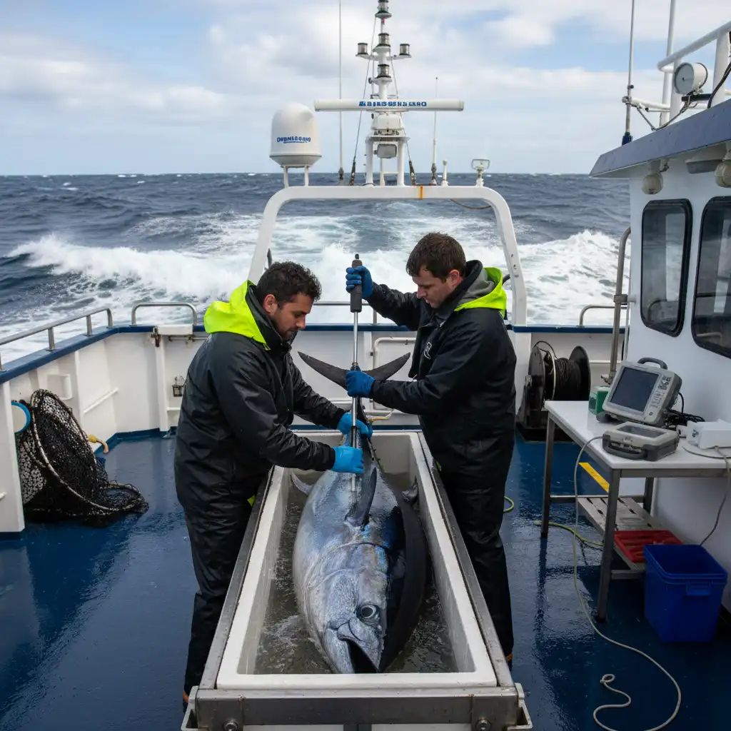 Marine biologists conducting research in New Zealand
