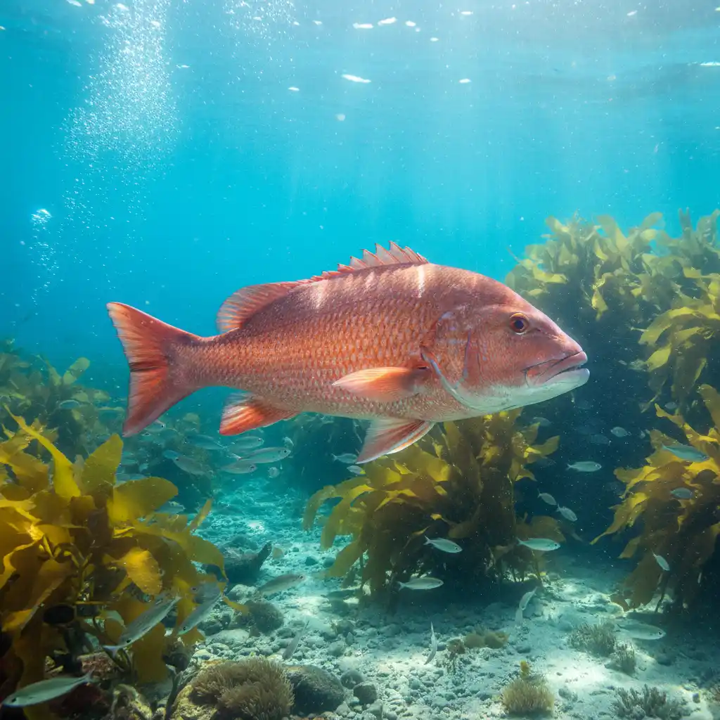 Large Snapper swimming underwater at Goat Island