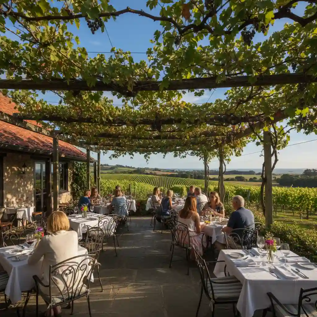 Outdoor vineyard dining experience in Matakana
