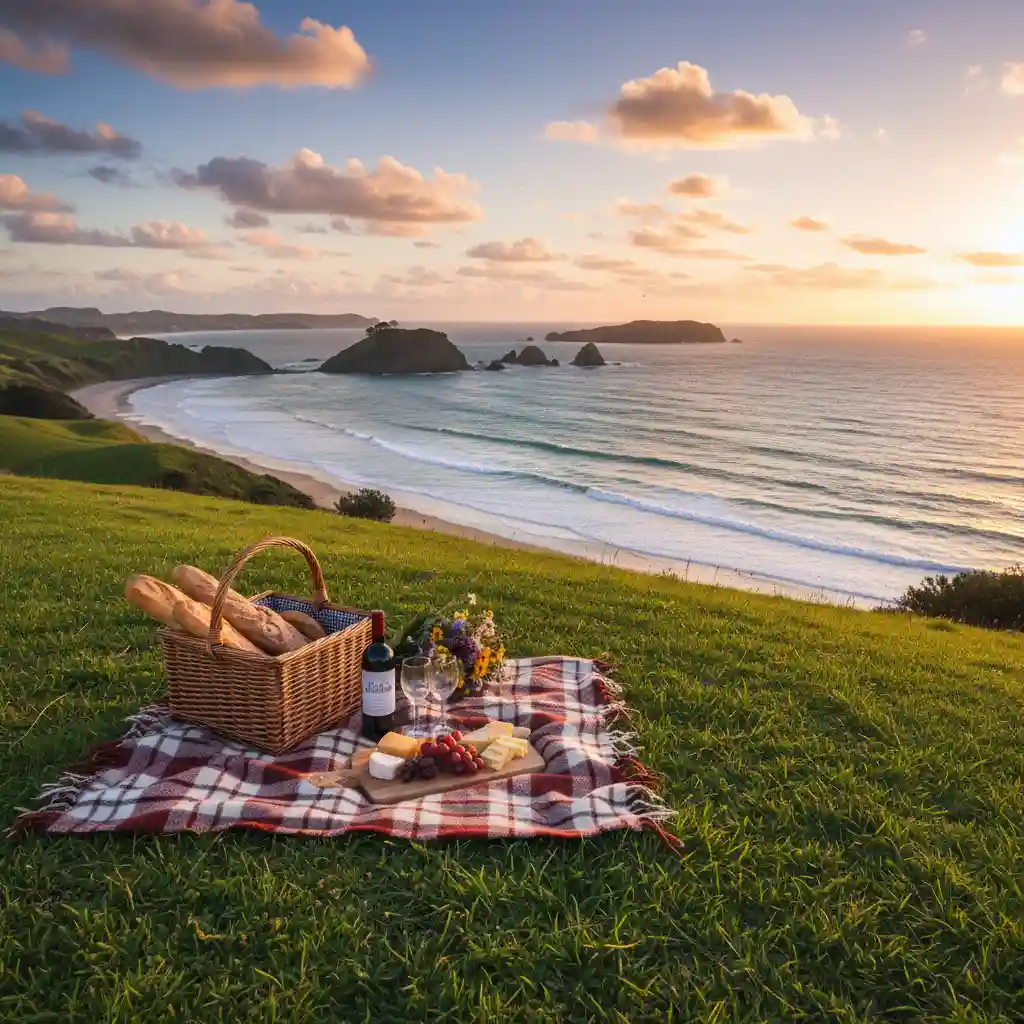 Scenic coastal picnic spot in Leigh NZ