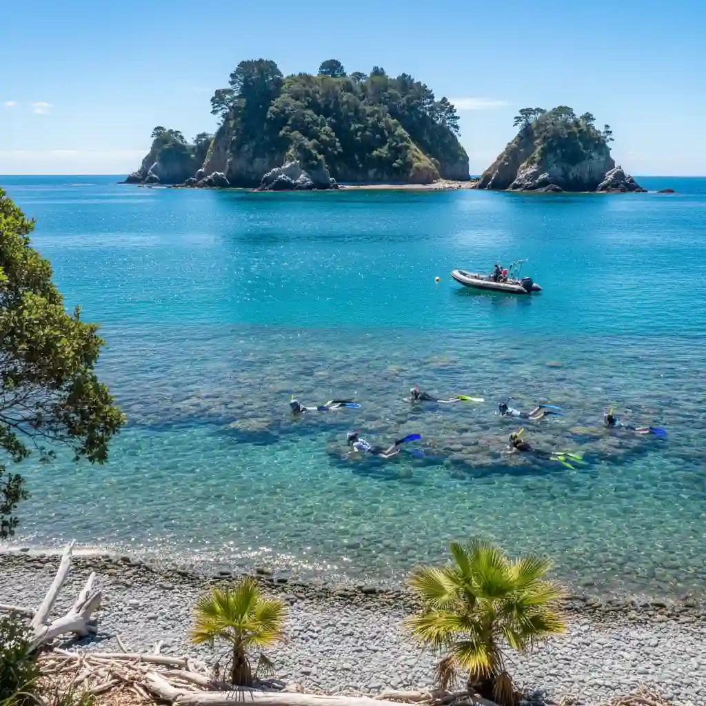 Goat Island Marine Reserve beach and island