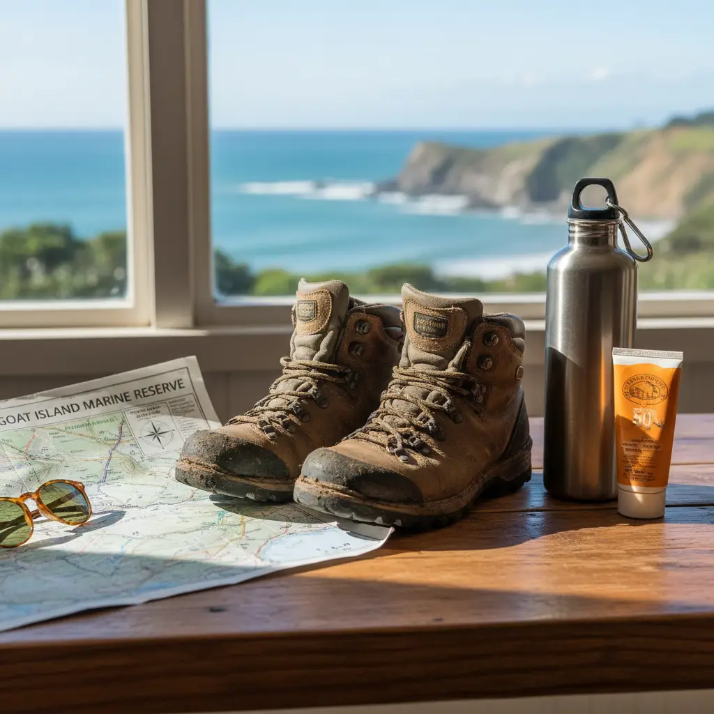 Essential hiking gear for the Goat Island Coastal Walk