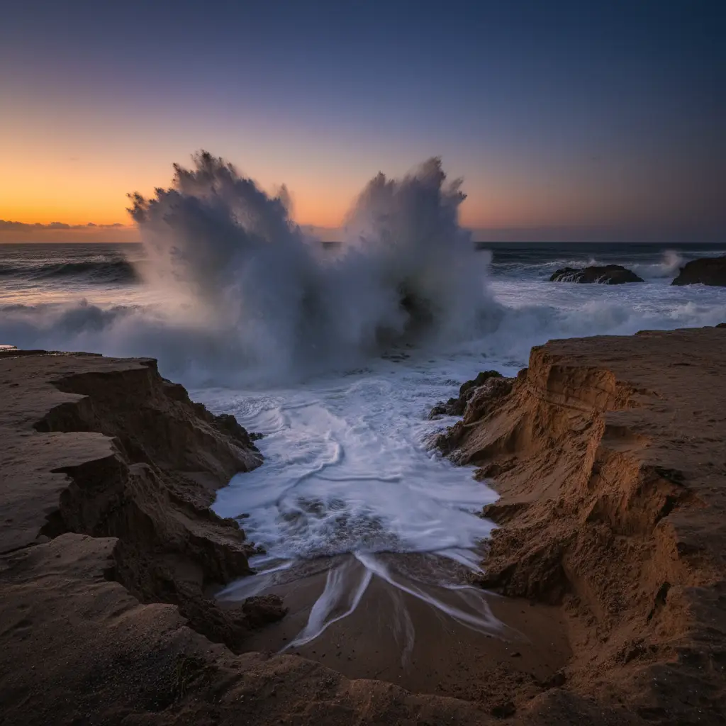 Large swell and steep drop off at Pakiri Beach